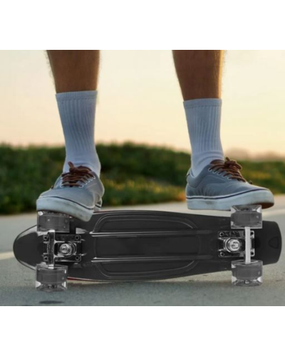 სკეიტბორდი მანათობელი ბორბლებით Penny Board 350_2BLACK