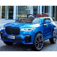 ბავშვის ელექტრო მანქანა BMW X8-BLU ტყავის სავარძლით