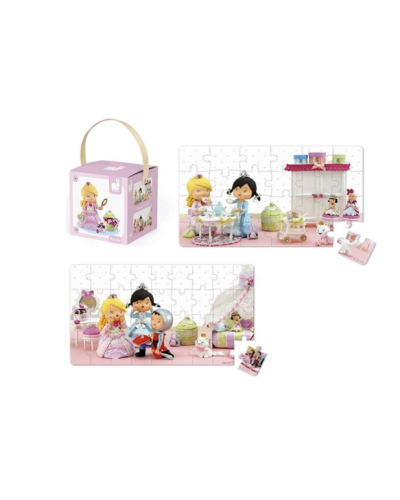 სათამაშო ფაზლი JANOD SET OF 2 PUZZLES ROSE PLAYS PRINCESS J02770